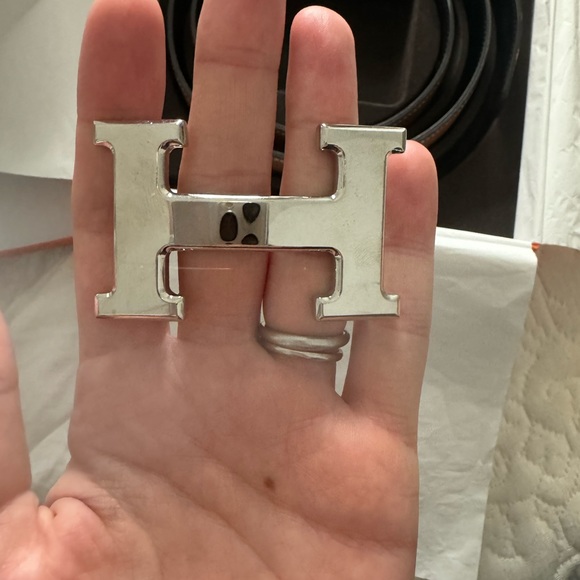 Hermes NEW H belt buckle & Reversible leather 32mm. Size 80 - Picture 10 of 12